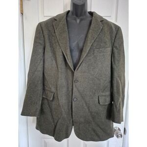 Joseph A Bank Mens Olive Green Pure Camelhair Blazer 2 Button Jacket Size 48R